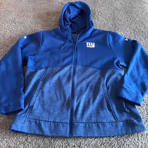 Sudadera con capucha azul cremallera completa XXL emitida por el equipo Under Armour NFL New York Giants - Imagen 1 de 12