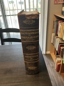 RARE 1904 EDITION Mackey/McClenachan ENCYCLOPEDIA OF FREEMASONRY Leatherbound - Imagen 1 de 15