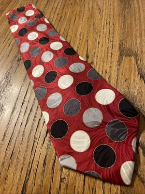 Corbata de lunares de seda Zylos George Machado usada en excelente estado hecha en EE. UU. para hombre Foto 1 de 4