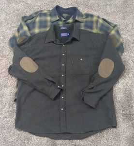Lot Of 2 Pendleton Shirt Mens 2XL Long Tall Trail Wool Elbow Patch Button Down - Picture 1 of 17