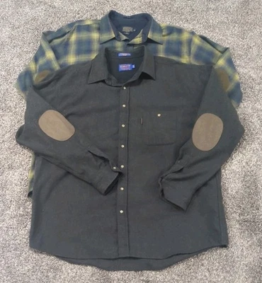 Lot Of 2 Pendleton Shirt Mens 2XL Long Tall Trail Wool Elbow Patch Button Down - Image 1 of 4
