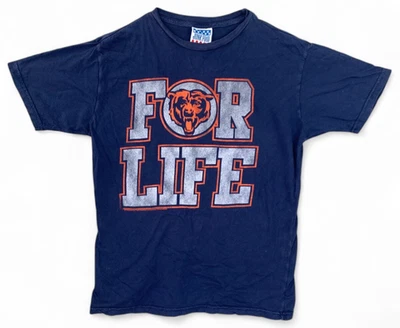 Camiseta Comida Chatarra Chicago Bears For Life Azul Naranja Fútbol 100% Algodón Pequeña Foto 1 de 4