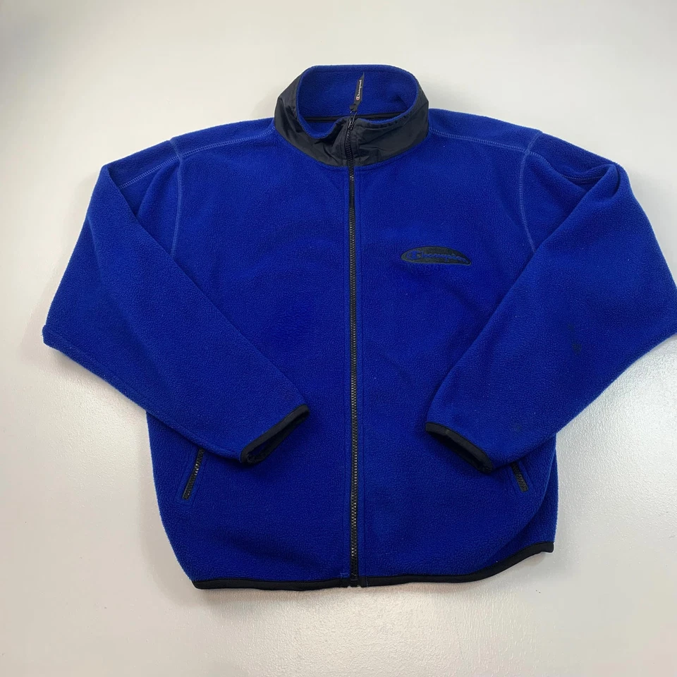 Women’s CHAMPION Oversized Medium Fleece / Blue / Zipped Pockets - Image 1 of 4