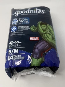 GoodNites Marvel Jungen saugfähige Unterwäsche Small/Medium 14 Stück Trainingshosen - Bild 1 von 2