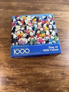 Vtg Springbok Puzzle Snoopy Dog of 1000 Faces Peanuts Gang Hallmark Used-As Is - Picture 1 of 11