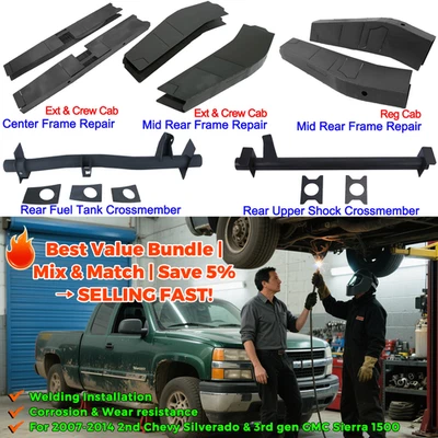 Centre/Mid/Mid rear frame for 2007-2014 Silverado &Sierra 1500 Reg/Ext /Crew Cab - Image 1 of 4