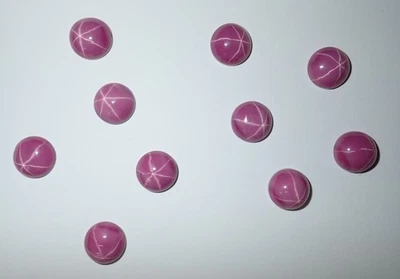 Opaque Star Ruby Round 12x12 mm Cabochon 6 Rayed Lab-created Stone 10 pieces Lot - Image 1 of 4