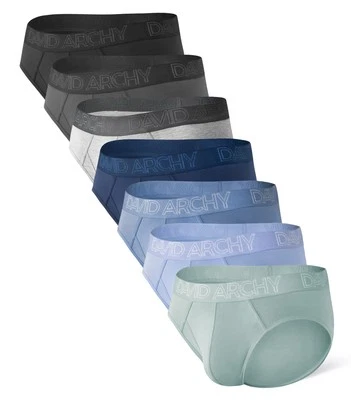 7 Pack David Archy Men's Bamboo Rayon Briefs – Super Soft, Breathable Underwear - Image 1 of 4