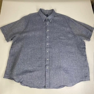 Brooks Brothers Linen Shirt Button Up Short Sleeve Blue 4XL - Picture 1 of 6