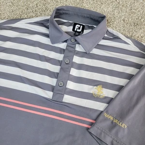 FootJoy Herren Large grau gestreift Performance Stretch Golf Polo Kurzarm - Bild 1 von 6
