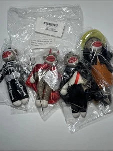 Vier Neu in Verpackung Gumps Halloween Socke Affe Ornamente Skelett Dracula Teufel Hexe - Bild 1 von 7