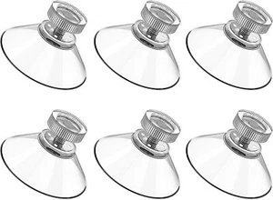 6Pcs Screw Suction Cups Glass Suction Pads 40Mm Clear PVC Plastic Sucker Pads wi - Picture 1 of 6