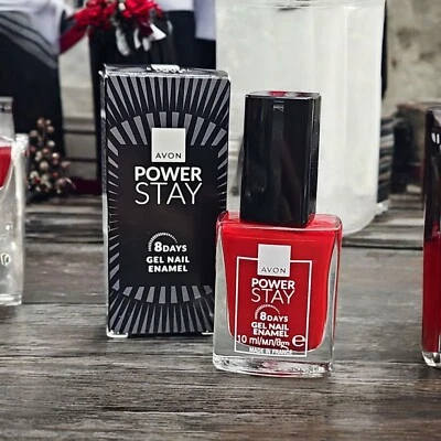 Avon Power Stay Gel Nagellack 8 Tage Farbe Eternal Flame dunkel Blut Rot Vamp - Bild 1 von 4