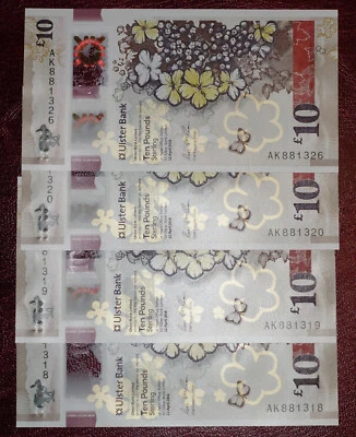 1x 2018 AK Ulster Bank £10 Belfast Ireland Polymer Plastic -{ UNC/MINT }- P-344a - Image 1 of 3