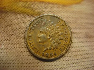 1884 CENTESIMO TESTA DI INDIANO - BEL DETTAGLIO - MARRONE CIOCCOLATO - NON PULITO! - Foto 1 di 7