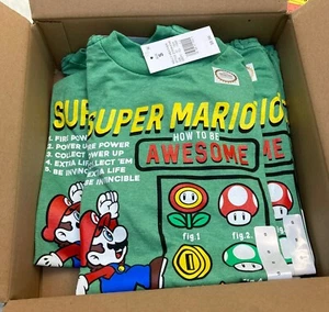2 - Boys Nintendo Super Mario T-Shirt Size S, Green Cotton-Poly, New w/Tags,  - Picture 1 of 5