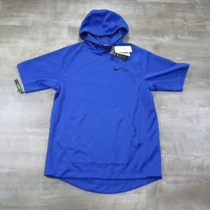 Nike Dri-FIT Hoodie Herren mittelblau Kurzarm Pullover Fronttasche - Bild 1 von 13
