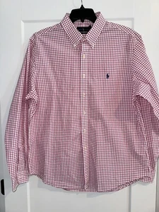 Ralph Lauren Men's Red Check Slim Fit Long Sleeve Button Down Shirt Size XXL - Picture 1 of 7