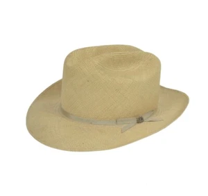 Vintage STETSON Honig Strohhalm "Echt Panama" Fedora HUT Biber Adler Wappen Pin 7 - Bild 1 von 9