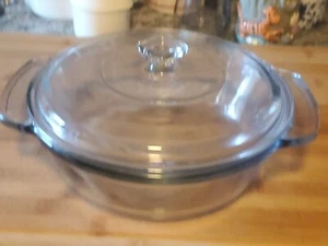 Anchor Hocking 1.75Qt Quart Casserole Dish Clear Round w/ Lid Cover - Picture 1 of 7