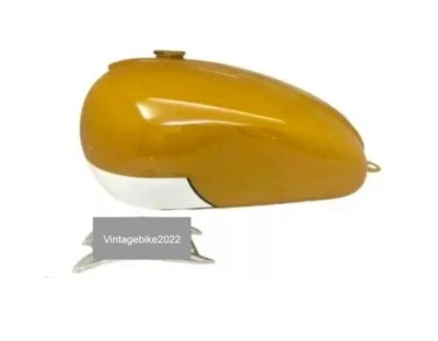 Triumph T120 Bonneville 3.5 Gallon Golden & White Painted Tank/FIT FOR - Image 1 of 4