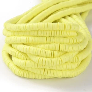 Polymer Clay Perlen Heishi Schampagnergelb 6x1 mm 380~400 Stk. - Bild 1 von 6