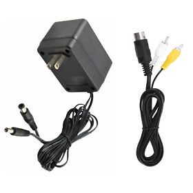 Audio AV RAC Cable Cord Adapter+ AC Power Supply For SEGA Genesis Model 1 MK-160
