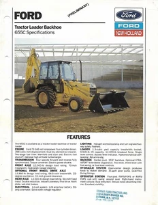 Equipment Brochure - Ford - 655C - Tractor Backhoe Loader - 1989 (E6563) - Picture 1 of 1