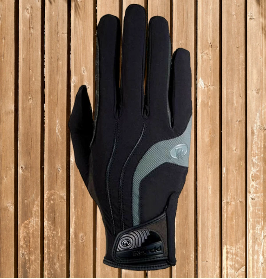 Roeckl Reithandschuh MALIA 3301-265, dünner Roeckl Reit Handschuh, schwarz-grau - Bild 1 von 1