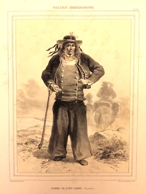 Homme de Pont-L'abbé, Finistère, lithographie Lalaisse, Galerie Armoricaine - Photo 1/2