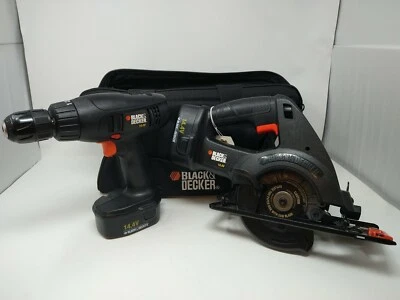 14.4V BLACK & DECKER PS144 Cordless Circular Saw 5-3/8" PS3625 Drill 3/8" B&D   - Image 1 of 4