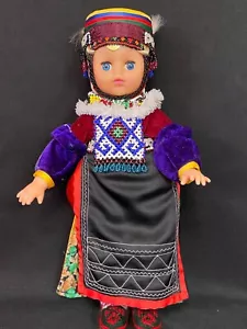 Vintage Turkish Doll Folk Traditional Dress Beaded 15" Tall - Picture 1 of 10