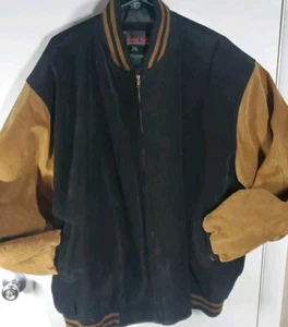 FASE DUE cappotto giacca scamosciato pelle zip intera tasche foderato 4xl XXXXL BIg alto quasi nuovo - Foto 1 di 9