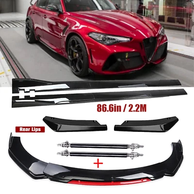 Front Bumper Lip Splitter Spoiler Side Skirt For Alfa Romeo Giulia GTA 2017-22 Foto 1 de 4