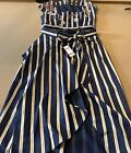 BCBG Max Azria 2 Piece Striped Sleeveless Top Skirt Set Size M