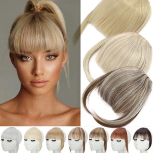 100% Natural Fringe Bangs Clip In Hair Extensions French Real as Human Thick UK - Picture 1 of 72