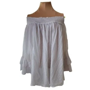 Kaktus Off The Shoulder White Boho Blouse Women's 2X - Picture 1 of 8