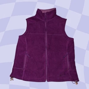 CABELA'S Women's Outerwear Full Zip FLEECE Purple Vest Jacket Zip Pockets Medium - Picture 1 of 11
