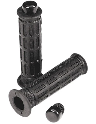 Parts Unlimited Laser Open End Black Motorcycle Grips (1806-10-001) - Изображение 1 из 2