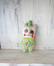 Handmade textile circus quirky monster by Woollybuttbears pocket companion