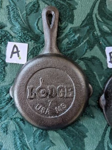 Lodge 3.5" Mini Black Cast Iron Country Skillet Frying Pan USA MS 3-1/2" 7 #A - Picture 1 of 3