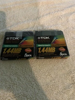 Disquetes TDK 3,5 pulgadas 1,44 MB IBM formateados de alta densidad paquete de 5 nuevos más 4 adicionales Foto 1 de 4