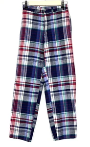 Polo By Ralph Lauren Madras Plaid Red White & Blue Pants Girl's Sz. 12 LOGO - Picture 1 of 10