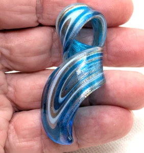 Handgefertigter geformter 3D Kunst Anhänger geformtes Glas handwerklicher Schmuck Fundstücke limitiert - Bild 1 von 14