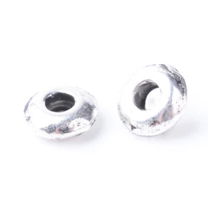Spacer Beads Tibetan Silver Small Donut Shape Smooth 5mm x 2mm 100pcs - Picture 1 of 1