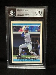 ROBERTO ALOMAR BLUE JAYS SIGNED AUTOGRAPH 1992 DONRUSS #58 BECKETT BAS - Picture 1 of 2