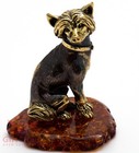 Solid Brass Amber Figurine of Chinese Crested dog IronWork