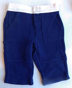 Ralph Lauren Infant Boys Carpenter Navy Pants Contrast White Waist Siz 6 Months 
