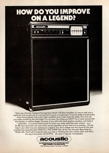 AMPLIFICADOR DE BAJO 126 MODELO ACÚSTICO DE COLECCIÓN AÑOS 70 REVISTA ANUNCIO IMPRESO Pinup Page - Imagen 1 de 1