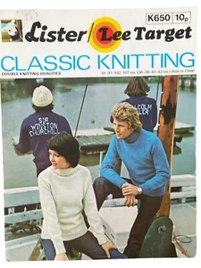 Vintage Lister/Lee Target Knitting Pattern K650 His & Hers Sweater DK 91-107cm - Picture 1 of 1